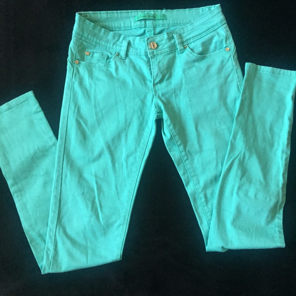 Turquoise Skinny Pants